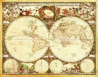 Antique World Map Wallpaper
