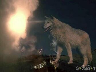 Native American Wolf Spirit Wallpaper Night