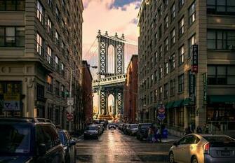 New York City Bridge Architecture Street Urban Usa Car