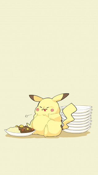 Full Tummy Pikachu Pokemon Aesthetic Wallpaper