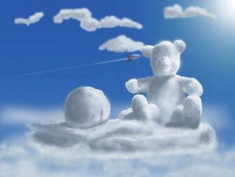 Wallpaper Background Cloud Teddy Bear Clouds Funny Heaven Sky