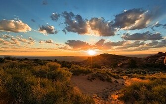 Sunset Clouds Landscapes Nature Deserts Geology Wallpaper