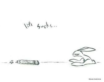 Life Sucks Bunny Wallpaper By Dead Jupiter