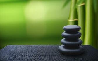 Bamboo Stones Wallpaper Zen Meditation