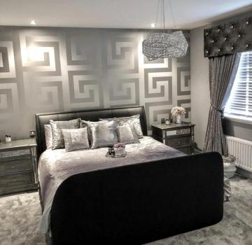 Versace Greek Key Silver Wallpaper Luxury