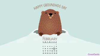 February Groundhog Day Desktop Calendar