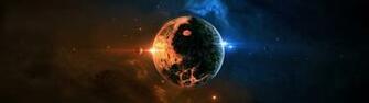 Wallpaper Outer Space Planets Yin Yang