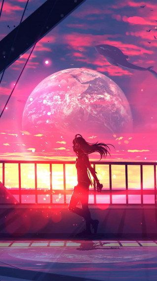 Anime Sunset Wallpaper