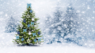 Christmas Tree Snow Wallpaper
