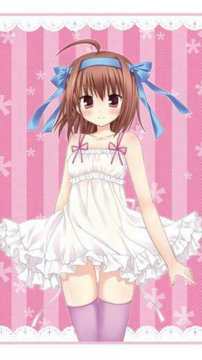 Cute Anime Girl White Dress Wallpaper iPhone