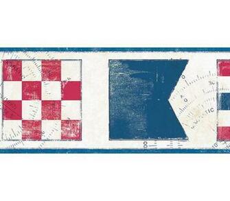 Blue Nautical Flag Wallpaper Border Novelty