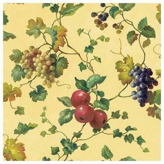Sure Strip Cream Fruit And Ivy Removable Wallpaper Country