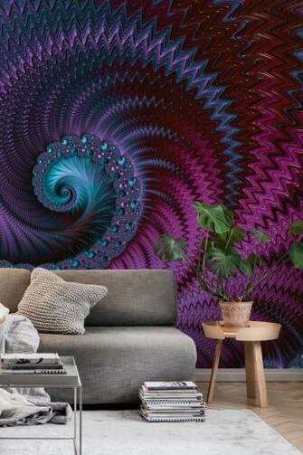 Fascinating Fractal Fantasy Wall Mural With Image Home