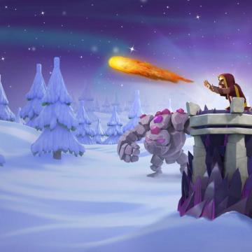 Clash Royale Wallpaper Golem Wizard Of S Christmas