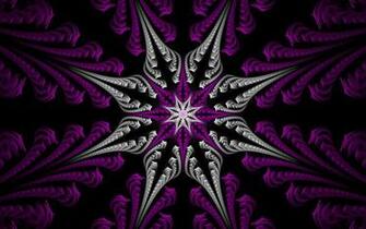Fractal Star Purple Silver Wallpaper