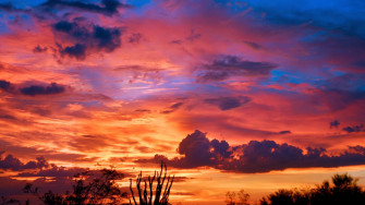 Desktop Wallpaper Arizona Sunset Orange Skyline Clouds HD