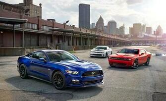 Ford Mustang Gt Dodge Challenger Wallpaper Over