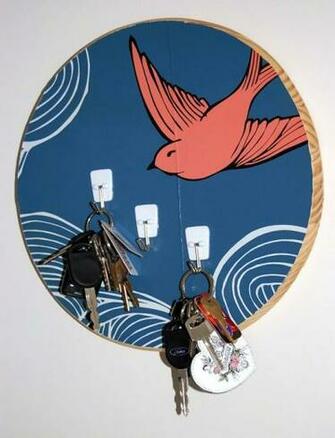Mod Podge Wallpaper Keyholder