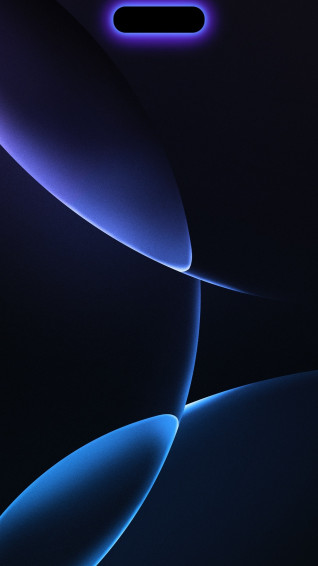 iPhone Wallpaper For Dynamic Island Glowing Blue Purple Circles Bubbles