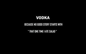 Dark Humor Vodka Funny Typography Text Only Salad Story Black
