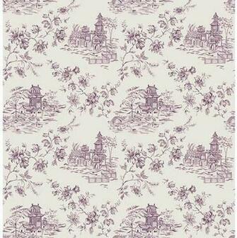 Laure Purple Toile Wallpaper Swatch Traditional By