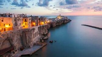 Town Of Vieste With San Francesco Church Foggia Apulia Italy
