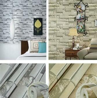 High Class Real Looking Embossed Textured Brick Pattern Wallpaper