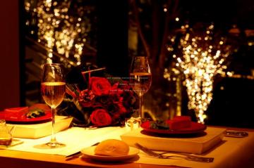 Romantic Dinner Wine Roses Valentine