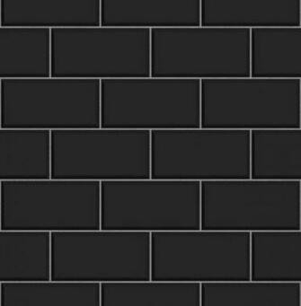 Ceramica Black Subway Tile Effect Wallpaper Contemporary