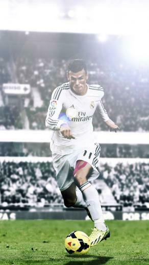 Ios7 Gareth Bale Dribble Parallax HD iPhone iPad Wallpaper