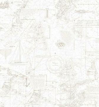 Decowunder Wallpaper Non Woven Maritime Nautical Chart
