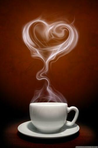 Heart Coffee iPhone Wallpaper
