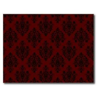 Red Gothic Wallpaper Postcards