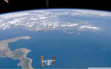 Satellite Above The Earth Ultra HD Desktop Background Wallpaper