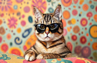 Cat With Glasses Wallpaper