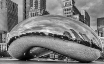 Chicago Buildings Skyscrapers Millennium Park Reflection Bw HD