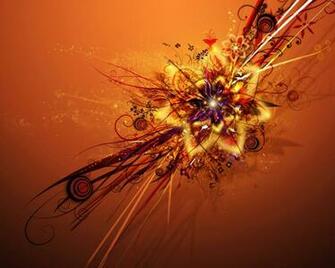 Flower Rich Bright Orange Wallpaper Background