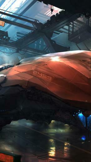 Wallpaper Space Ship 4k HD 8k Matte Painting Art