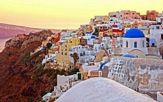 Wallpaper Santorini Greece City Houses HD Picture Image