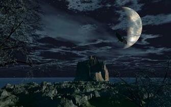Widescreen HD Wallpaper 3d Art Scary Night High