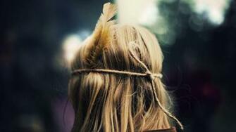 Woman Feather Wallpaper