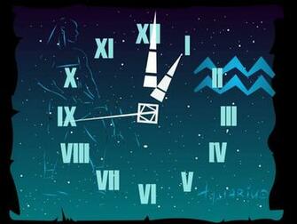 Aquarius Clock Screensaver At Themes Wallpaper