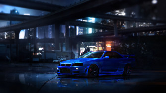 Nissan Blue Gtr 1440p Resolution HD 4k Wallpaper Image