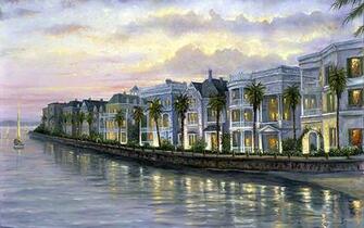 Charleston South Carolina Charming Coastal House Art Paintings