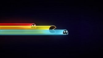 Black Minimalism Old Games Pacman Gameboy Light