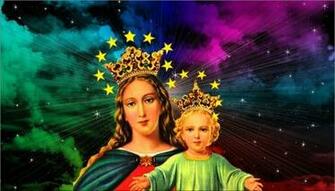 Sweet Mother Saint Mary Collages Abstract Background