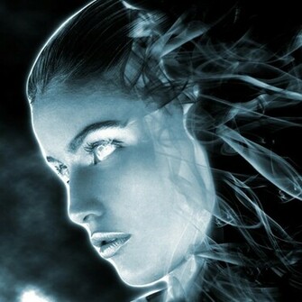 Holographic Woman iPad Wallpaper
