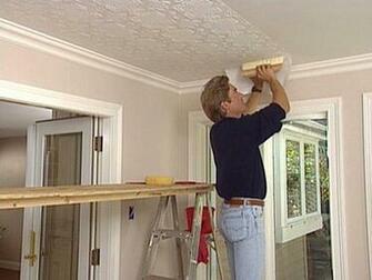 Diy Ceiling Decorating With Wallpaper White Textured Floral