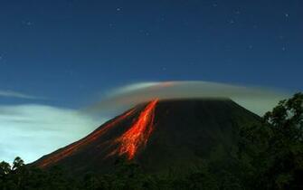 Volcano And Blue Sky Best Wallpaper