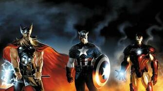 Iron Man Thor Captain America Marvel Comics Wallpaper